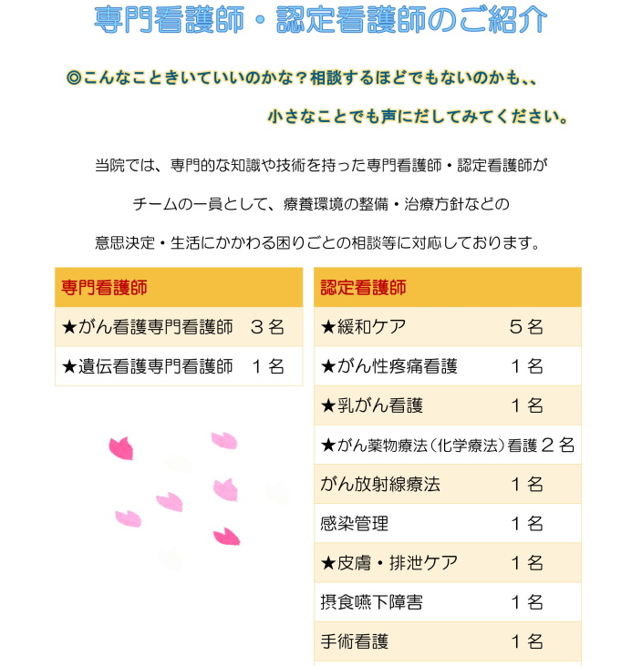 専門看護師・認定看護師のご紹介